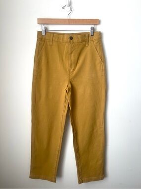 Madewell Classic Straight Leg Crop Pants in mustard yellow size 27